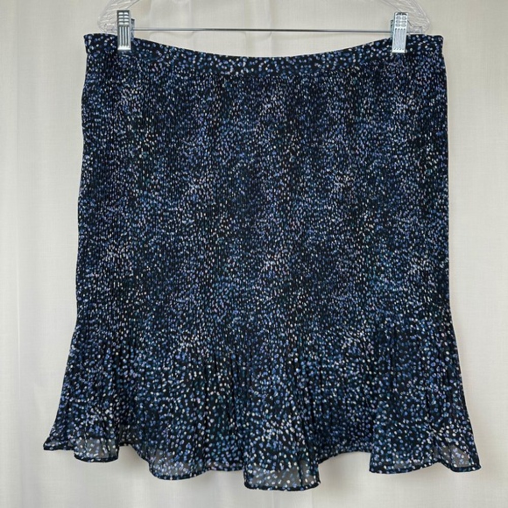 NWT Banana Republic‎ Plisse Pleated Mini Skirt 16T Tall Blue Confetti Dot 617824